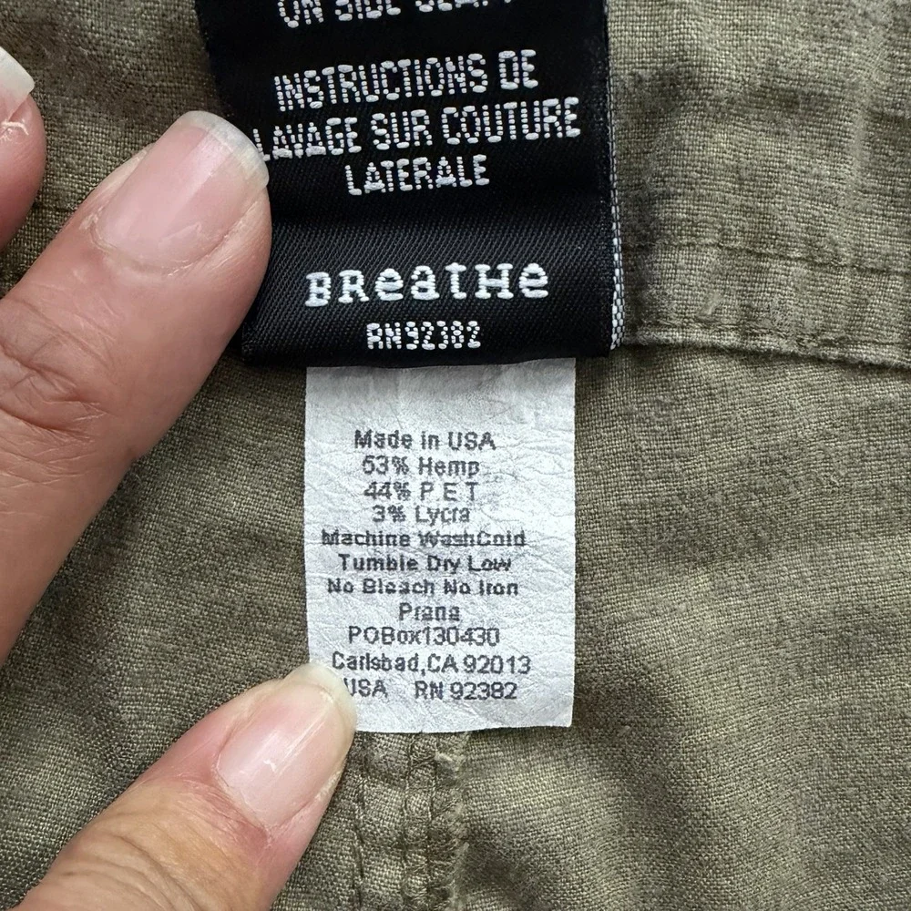 PrAna Mens Green Hemp Blend Drawstring Pants XL  Casual Lounge Gorpcore Hiking